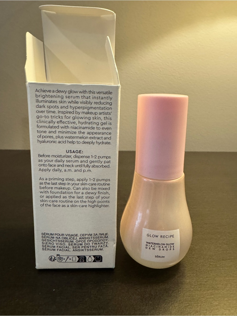 Glow Recipe Watermelon Glow Niacinamide Dew Drops Serum .5 oz 15 ml Travel Size - Picture 2 of 5